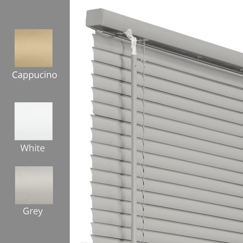 CHICOLOGY Mini Blinds for Indoor Windows â€“ 29"W x 60"H, Gray Horizontal Vinyl Blinds | Cordless | Easy to Install | Sleek Low-Profile Fit for Doors, Offices, Kitchens & Apartments - Image 5